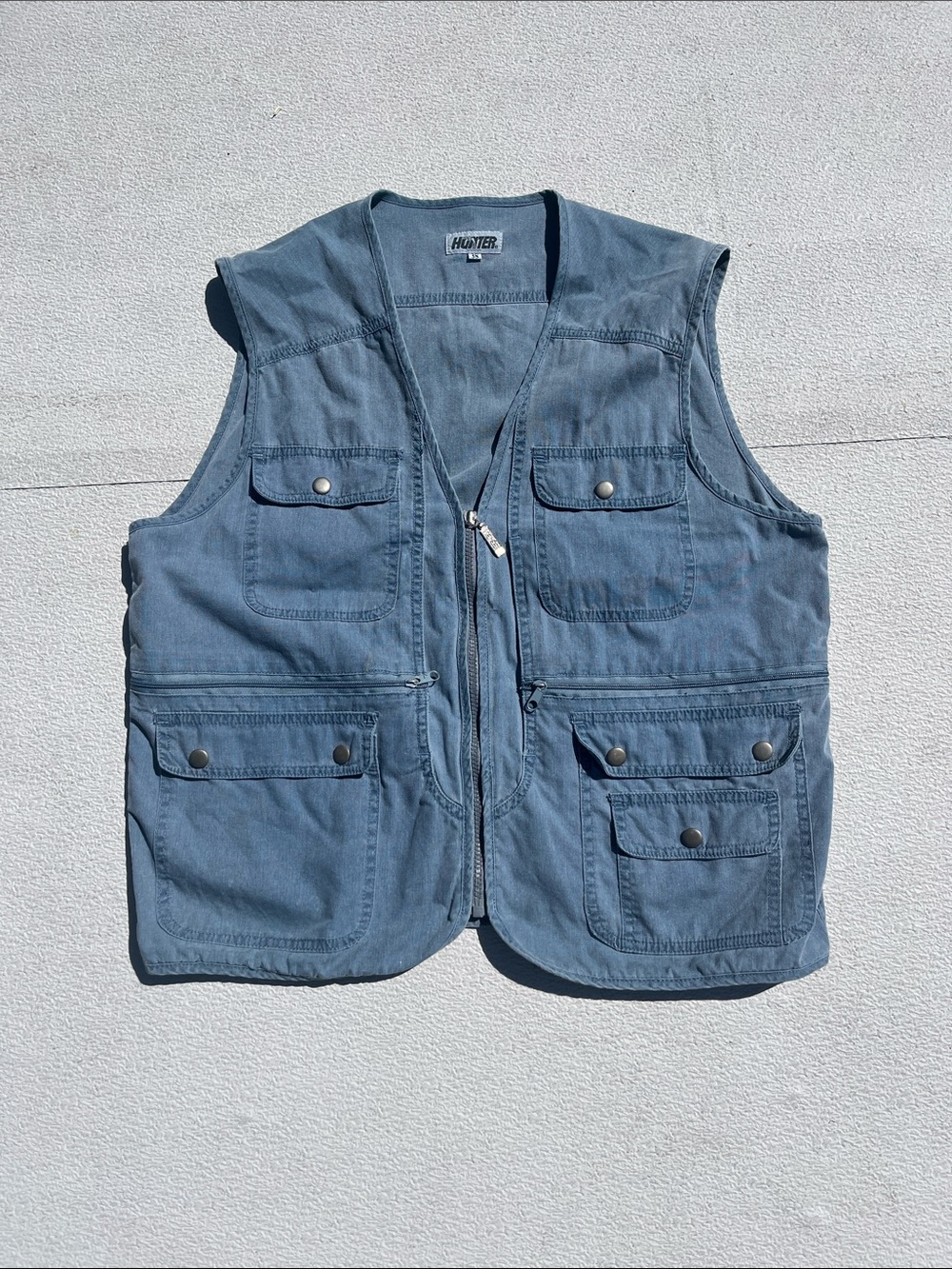 Hunter Fishermen’s Multi-Pocket Vest in Steel Blue